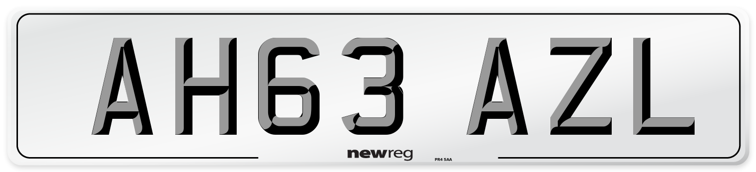 AH63 AZL Number Plate from New Reg